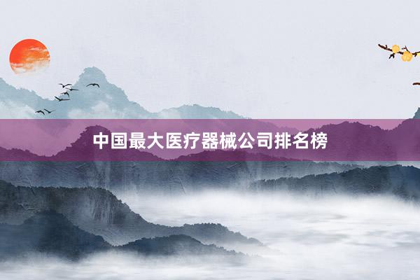 中国最大医疗器械公司排名榜
